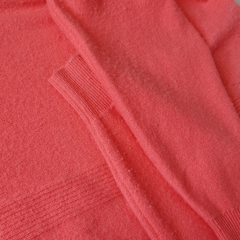Anthropologie Pilcro 100% Cashmere Old Money Coral Button Down Front Cardigan - Picture 11 of 12